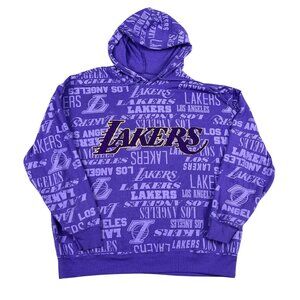 Los Angeles Lakers Womens Purple Print Pullover Hoodie Sz Large